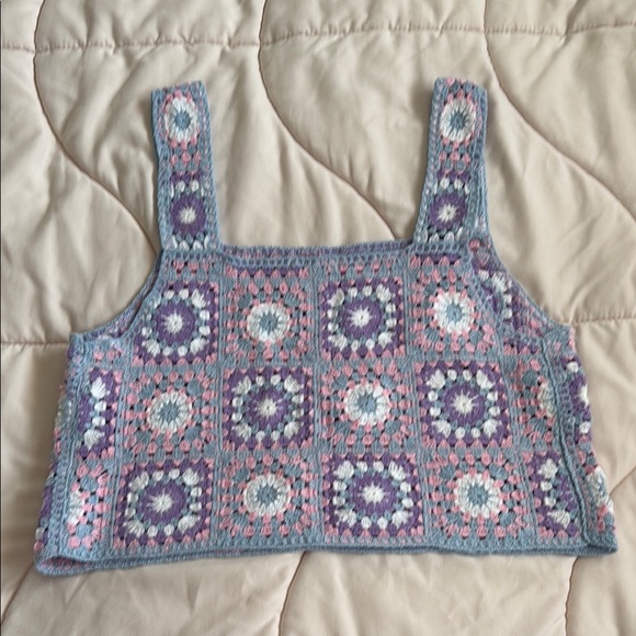 Avec Les Filles Multicolor Crochet Top - Picture 1 of 2